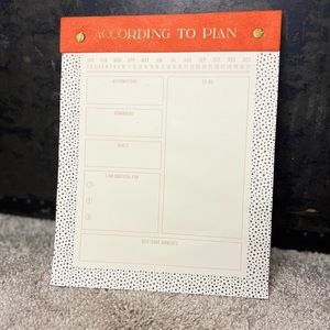 Anthropologie According To Plan Daily Planner Schedule Goals Desk Calendar